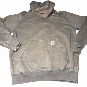 Carhartt Men's Hoodie Size L Gray Regular Fit Pullover Midweight Casual